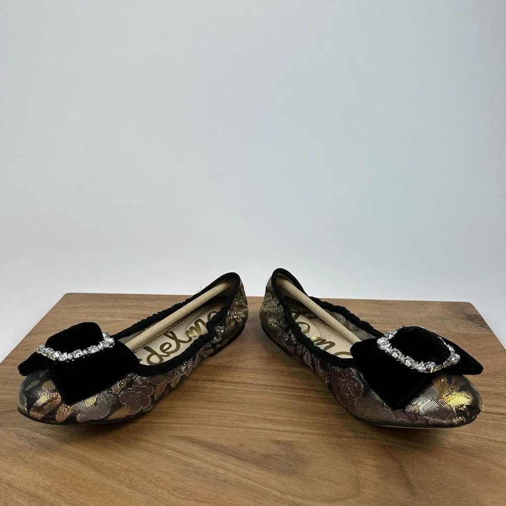 New Big Kids Sam Edelman Farah‎ Bronze Metallic Ballet Flats Shoes Size 3 Y